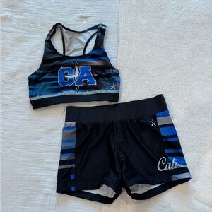 GA Women's Black and Blue Sports Bra